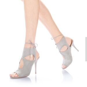 Aquazzura Sexy Thing 105 Sandals In Grey Suede 37.5
